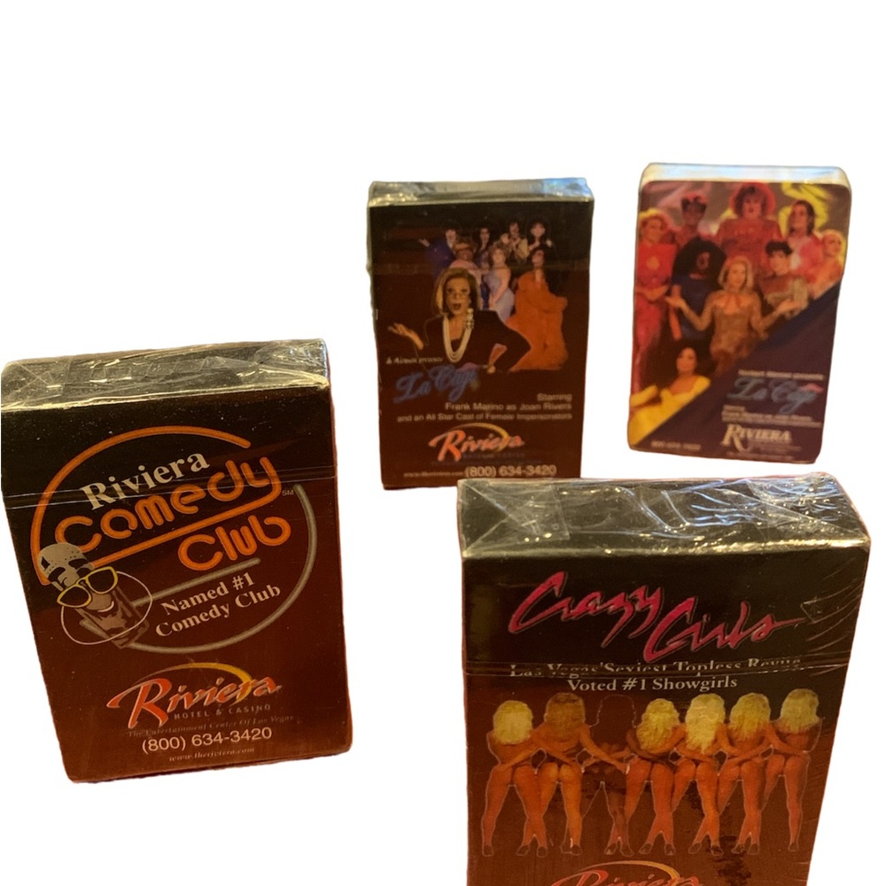 Lot Of 4 RIVIERA Casino Las Vegas Vintage Playing Cards SEALED Decks Comedy Club